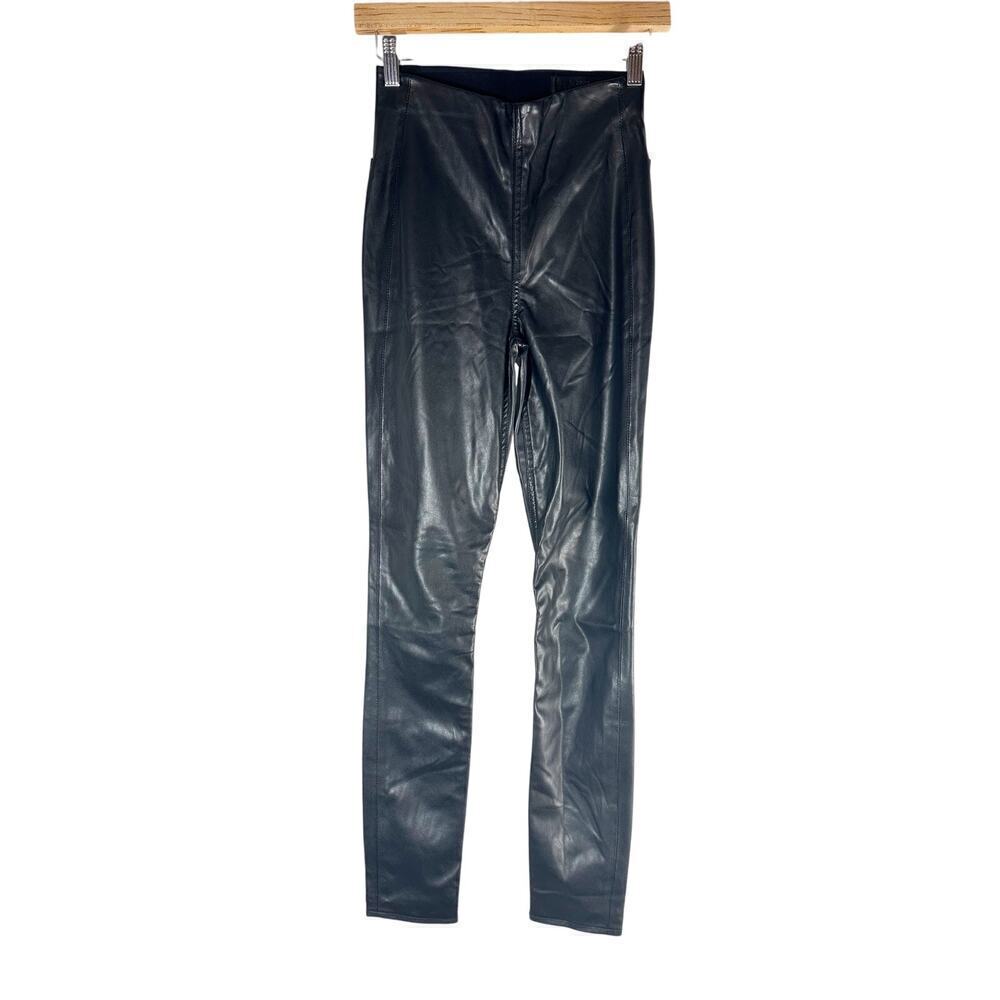 rag & bone Nina Faux Leather Pants Black Pull On Skinny Pants Size XS